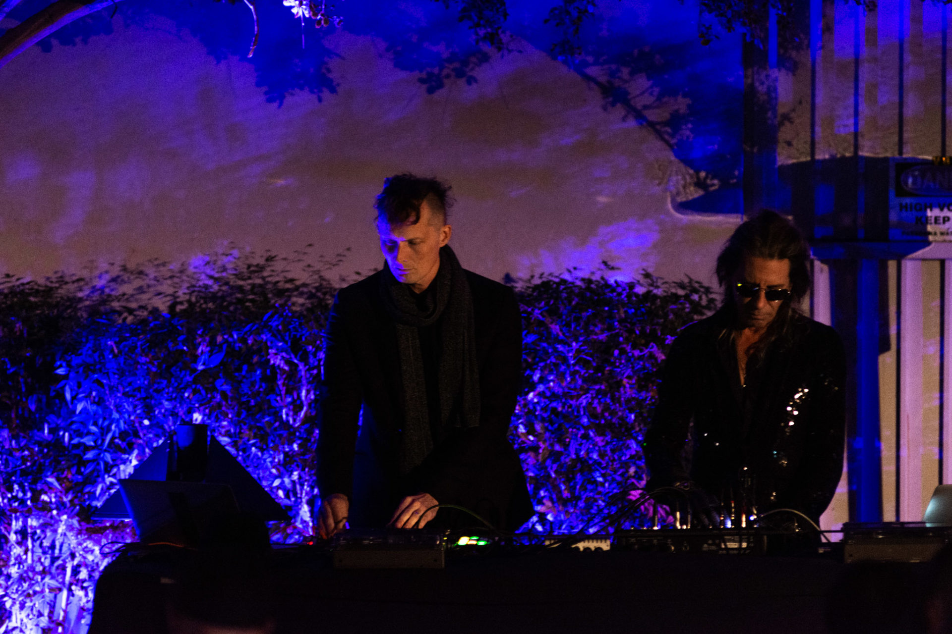 William Basinski and Lawrence English DJing together.